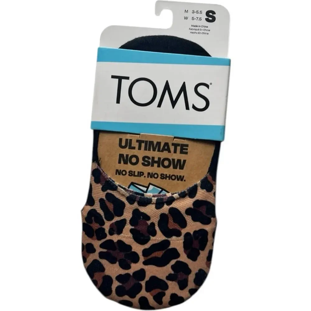 TOMS Animal Print Ultimate  No Show  No Slip Socks Sz S NWT